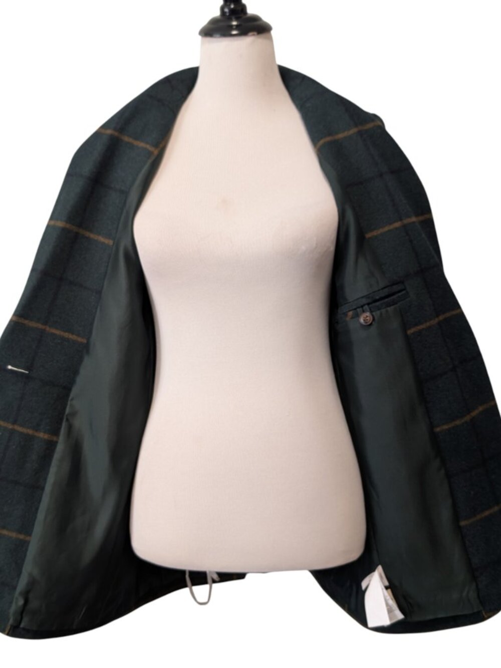 Madewell Womens Size S Green Larsen Windowpane Oversized Wool Blend Blazer Top - Picture 4 of 11